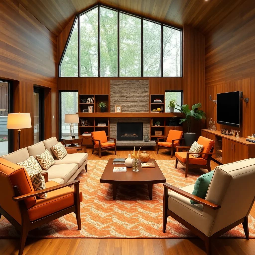Mid-Century Modern interior design style - AI generated room by DecorAI